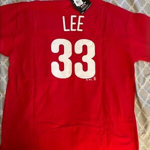 Majestic Red Phillies Cliff Lee T-Shirt XL